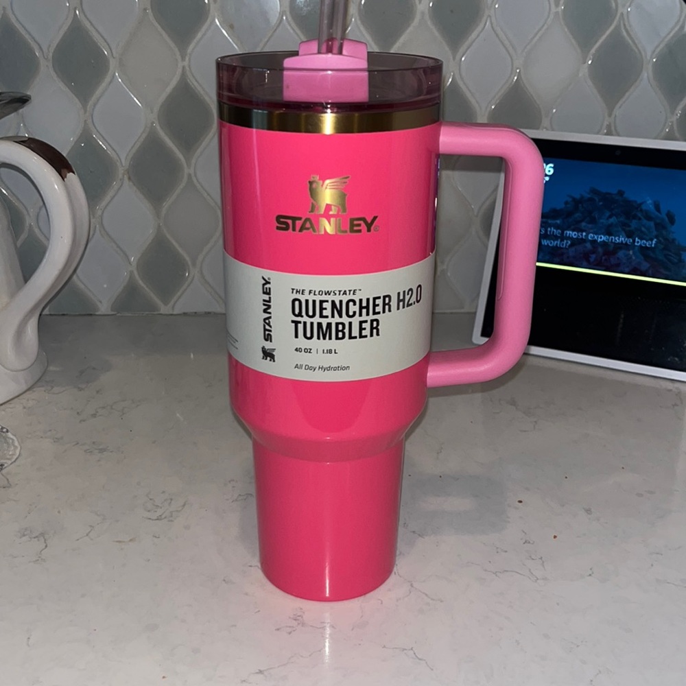 Pink Parade Stanley with gold rim